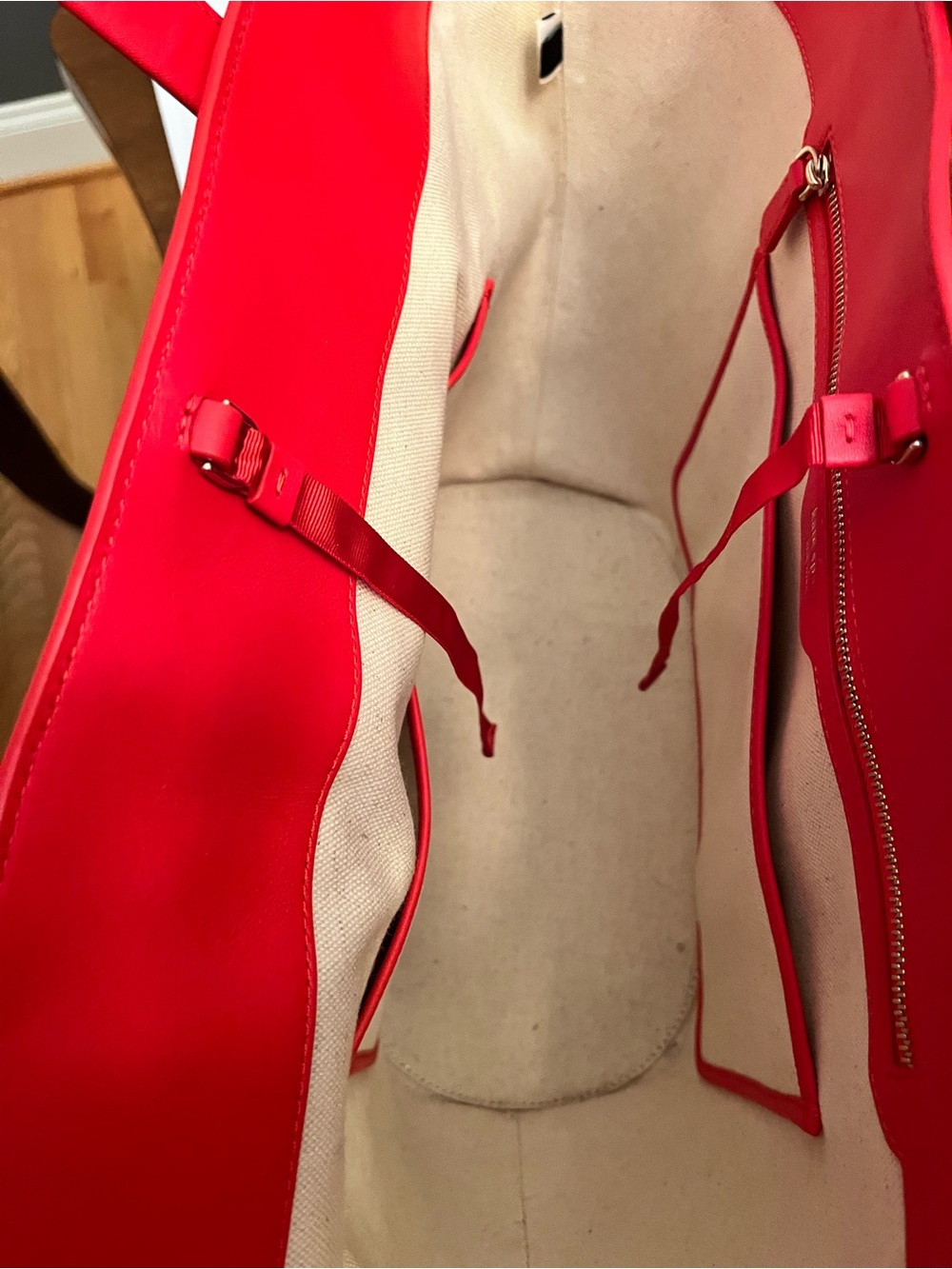 Kate Spade Pier Striped Straw Medium Tote in Pink, Orange & Yellow w/Tassel - Picture 9 of 17